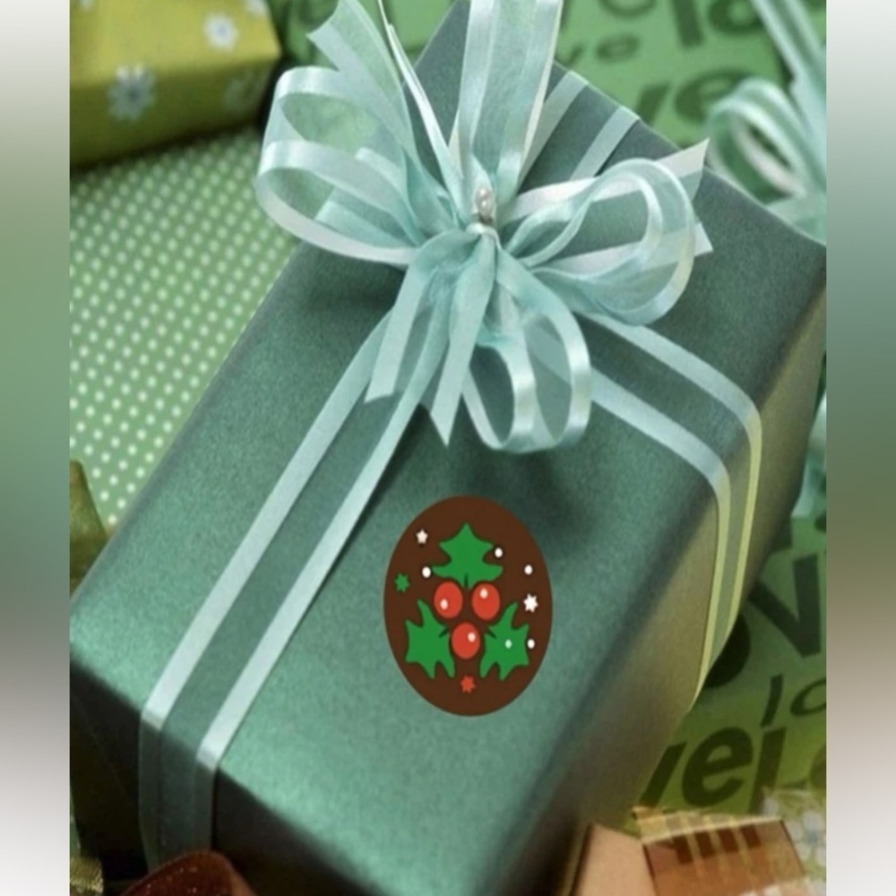 500pcs/roll 1 Inch Christmas Cartoon Pattern Gift Decoration Stickers